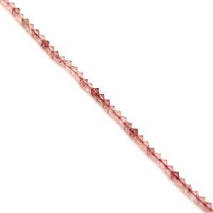 25cts Strawberry Quartz Faceted Bicones Approx 4mm, 38cm