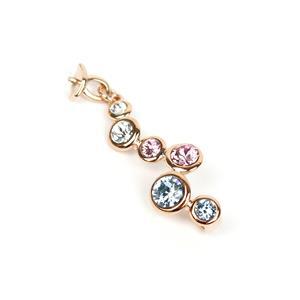 Rose Gold Plated 925 Sterling Silver Bail With Peg Set With Swarovski Crystals