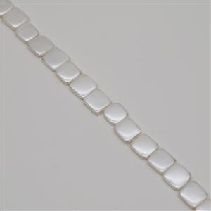 White Square Shell Pearls Approx 12mm, 38cm Strand