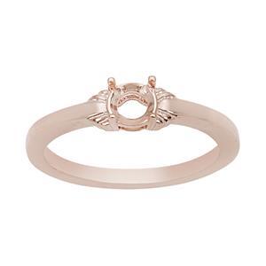 Rose Gold Plated 925 Sterling Silver Round Ring Mount (To fit 5mm gemstones) - 1 Pcs