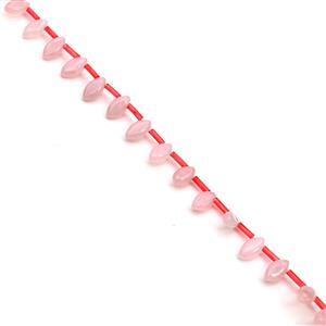 65cts Rose Quartz Top Drilled Marquise Beads Approx 6x12mm, 38cm Strand