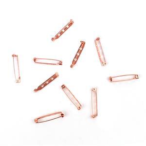 Rose Gold Colour Brass Brooch Back Approx 33mm 10pk