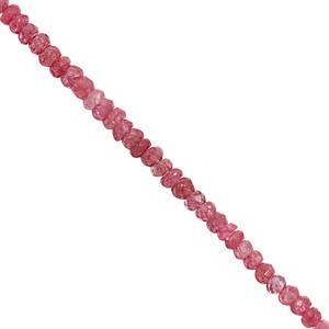 16cts Pink Spinel Graduated Faceted Rondelles Approx 1.5x1 to 3.5x2.5mm, 20cm Strand
