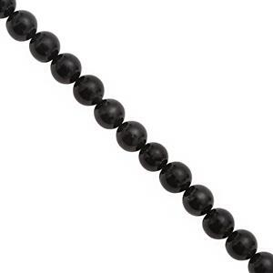 105cts Black Tourmaline Smooth Round Approx 5.50 to 6.50mm, 28cm Strand