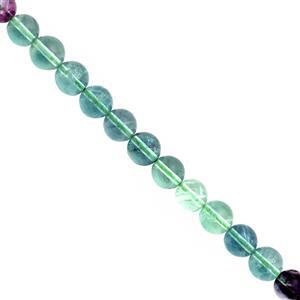 160cts Green Blue Flourite Smooth Round Approx 7.50 to 8mm, 30cm Strand