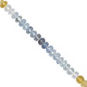 38cts Multi-Colour Beryl Faceted Rondelle Approx 4x2 to 5x3.5mm, 20cm Strand