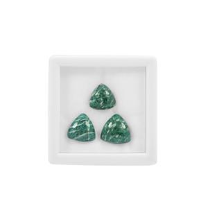 17.50cts Russian Amazonite Cabochon Triangle Approx 12 to 14mm Loose Gemstones, (Pack of 3)