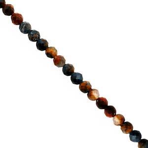16cts Pietersite Faceted Round Approx 2.5mm, 37cm Strand